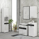 easycomfort easycomfort mobile sottolavabo in mdf con armadietto a 2 livelli con ripiano regolabile 60x36 5x56 cm bianco