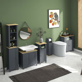 easycomfort easycomfort mobiletto bagno con barra e armadietto a 3 livelli regolabili in mdf e truciolato grigio