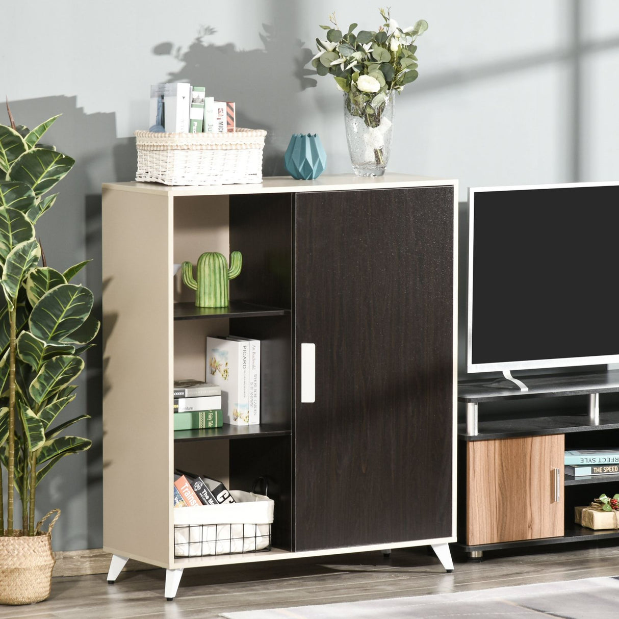 easycomfort easycomfort mobiletto multiuso a cubi con vani aperti e armadietto casa e ufficio ean 8054144139814