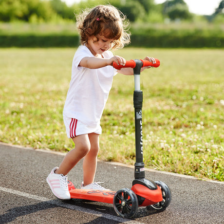 easycomfort easycomfort monopattino 3 ruote per bambini 3 8 anni con ruote luminose e 4 altezze regolabili 54 7x32 5x59 69 cm rosso