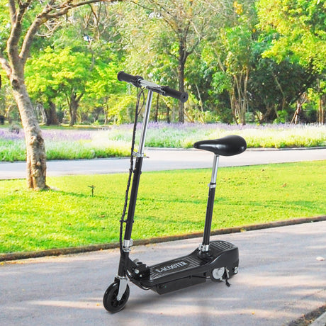 easycomfort easycomfort monopattino elettrico pieghevole per bambini con seggiolino altezza regolabile in metallo e pe nero 78x37x99cm