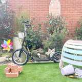 easycomfort easycomfort monopattino per bambini in acciaio con ruote grandi e freno nero