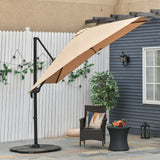 easycomfort easycomfort ombrellone da giardino 268x268x250cm a braccio girevole a 360 e inclinabile su 5 livelli khaki ean 8055776914350