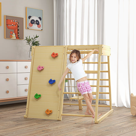 easycomfort easycomfort palestrina per bambini 3 anni 5 in 1 con parete da arrampicata 3 scale e altalena 120x105x120 cm