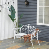 easycomfort easycomfort panchina da esterno in metallo bianco 134x51x89cm ean 8055776912776