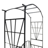easycomfort easycomfort panchina da giardino 2 posti con arco rampicanti per piante nero 115x59x203cm ean 8054144138213