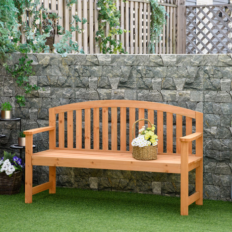 easycomfort easycomfort panchina da giardino 3 posti in legno di abete con seduta a doghe 140x50x85cm