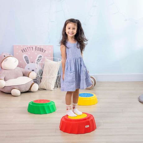 easycomfort easycomfort percorso di equilibrio giocattolo per bambini 3 6 anni pietre di fiume set 3 pezzi antiscivolo e impilabili