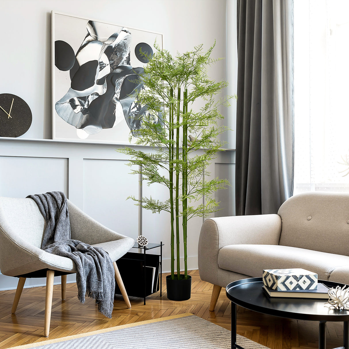 easycomfort easycomfort pianta artificiale in vaso da 155cm pianta finta in plastica per interni ed esterni verde