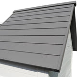 easycomfort easycomfort pollaio da giardino con corsa e tetto impermeabile grigio e bianco 166x121 5x112cm ean 8054144138343