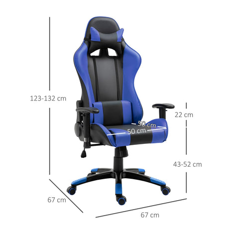 easycomfort easycomfort poltrona da ufficio gaming girevole reclinabile nero e blu ecopelle ean 8055776914725