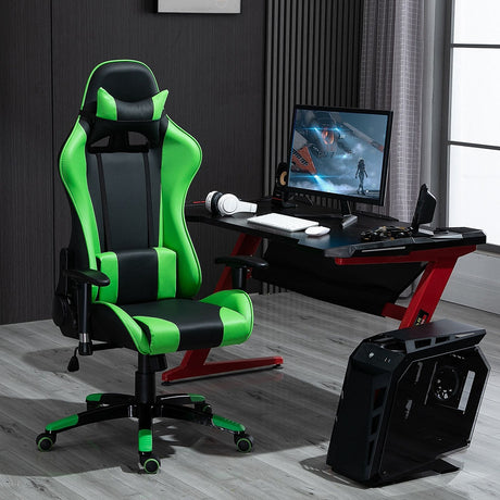 easycomfort easycomfort poltrona da ufficio gaming girevole reclinabile nero e verde ecopelle ean 8055776913452
