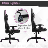 easycomfort easycomfort poltrona gaming con altezza schienale regolabile sedia da ufficio nera e viola ean 8054144139630