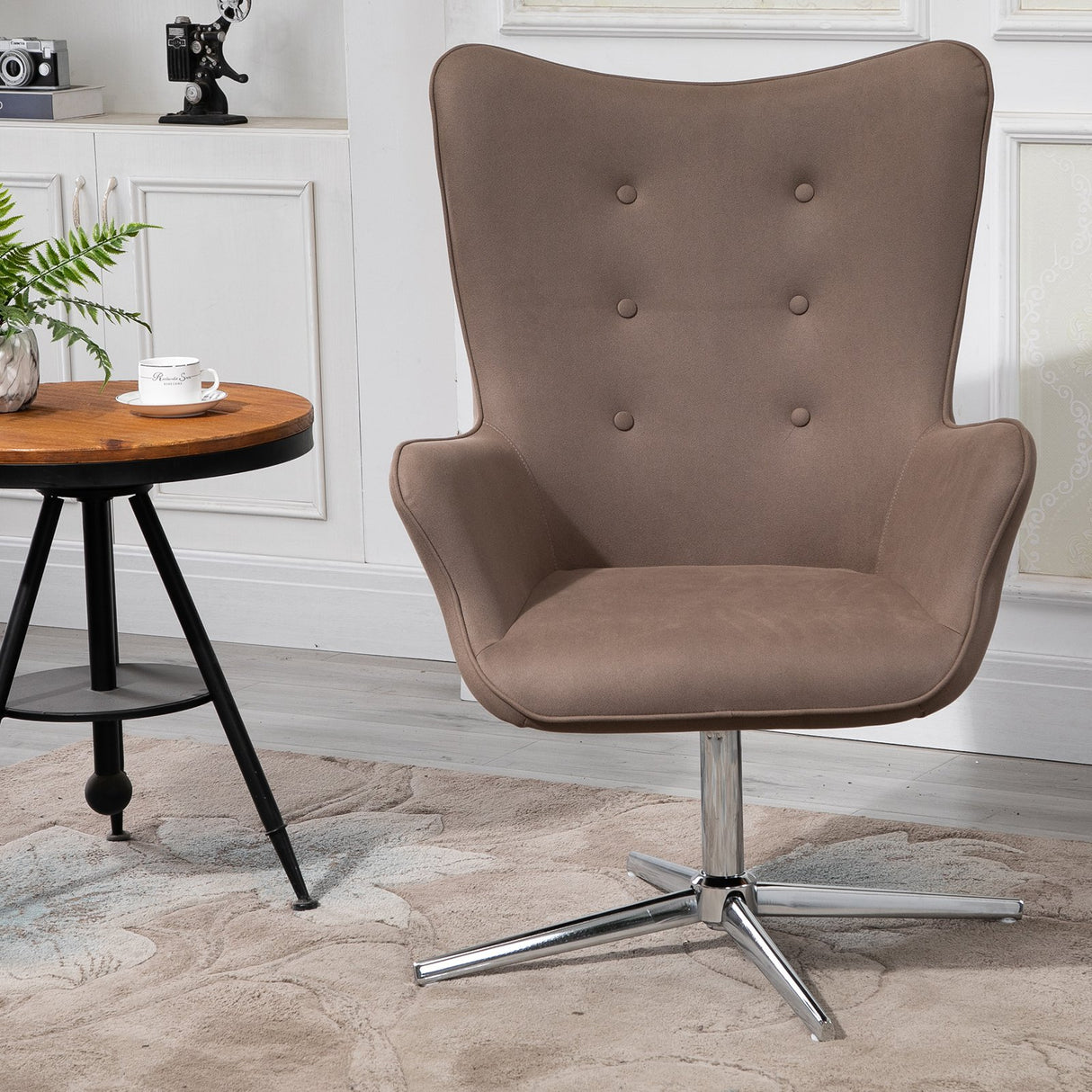 easycomfort easycomfort poltrona girevole imbottita e scamosciata marrone ean 8055776916668