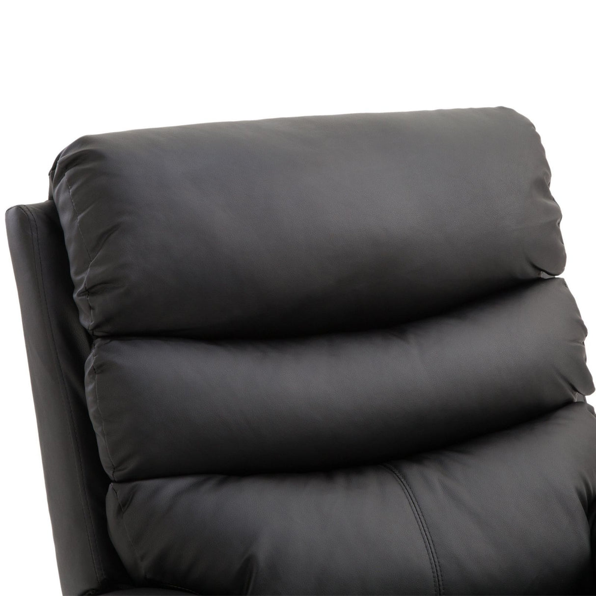easycomfort easycomfort poltrona relax con schienale reclinabile e poggiapiedi rialzabile in ecopelle nero 82 97 100cm ean 8054144136486
