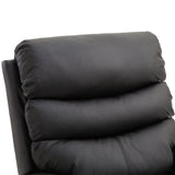 easycomfort easycomfort poltrona relax con schienale reclinabile e poggiapiedi rialzabile in ecopelle nero 82 97 100cm ean 8054144136486