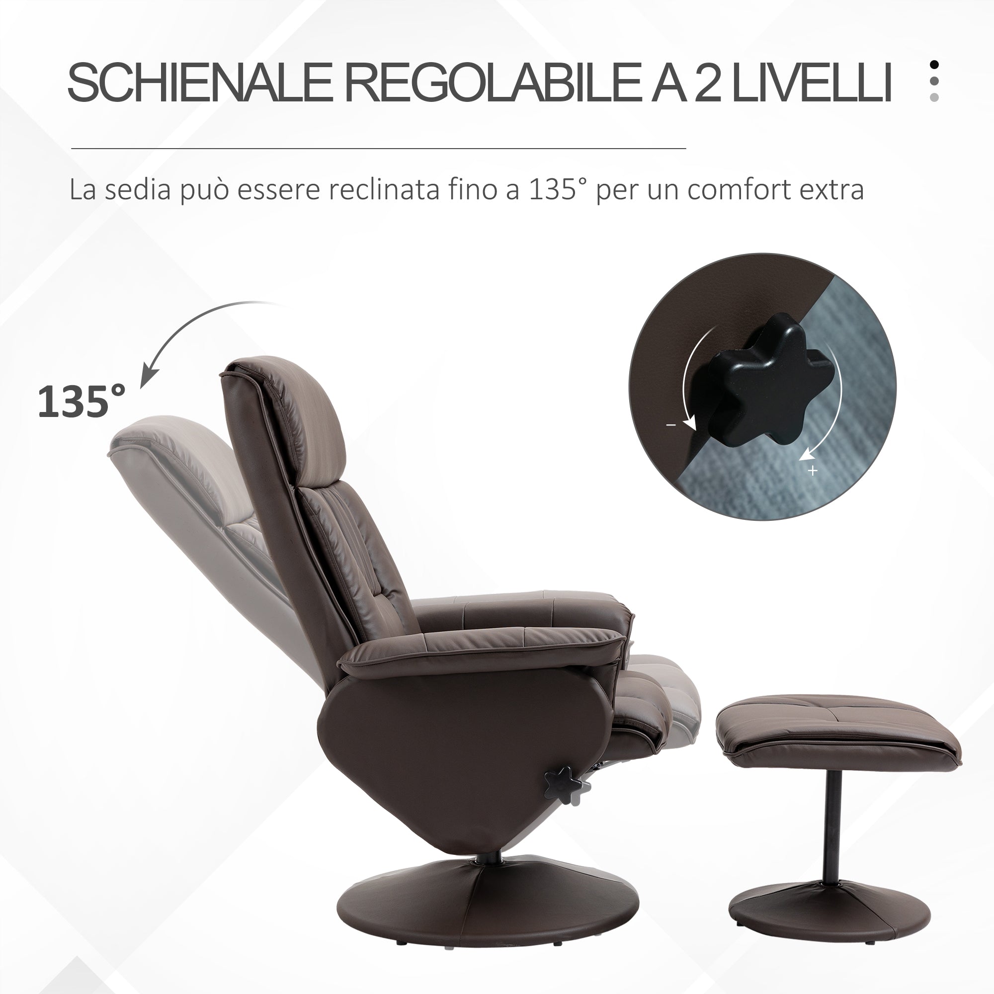 EASYCOMFORT Poltrona Relax Reclinabile fino 135° con Seduta