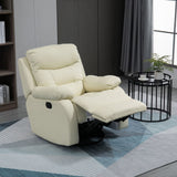 easycomfort easycomfort poltrona relax reclinabile girevole e con poggiapiedi similpelle pu e metallo bianco