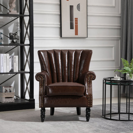 easycomfort easycomfort poltrona vintage per soggiorno o camera da letto similpelle marrone ean 8055776916460