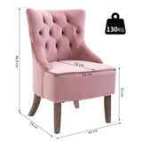 easycomfort easycomfort poltroncina in velluto rosa con gambe in legno e schienale trapuntato ean 8055776916323