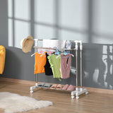 easycomfort easycomfort portaabiti e porta scarpe estensibile a 3 livelli acciaio e pp grigio 93 172x42x95 162 5cm