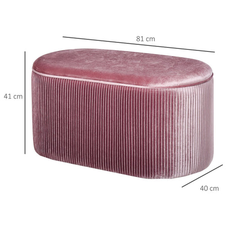 easycomfort easycomfort pouf contenitore in velluto imbottito per camera da letto e ingresso rosa ean 8054144133614