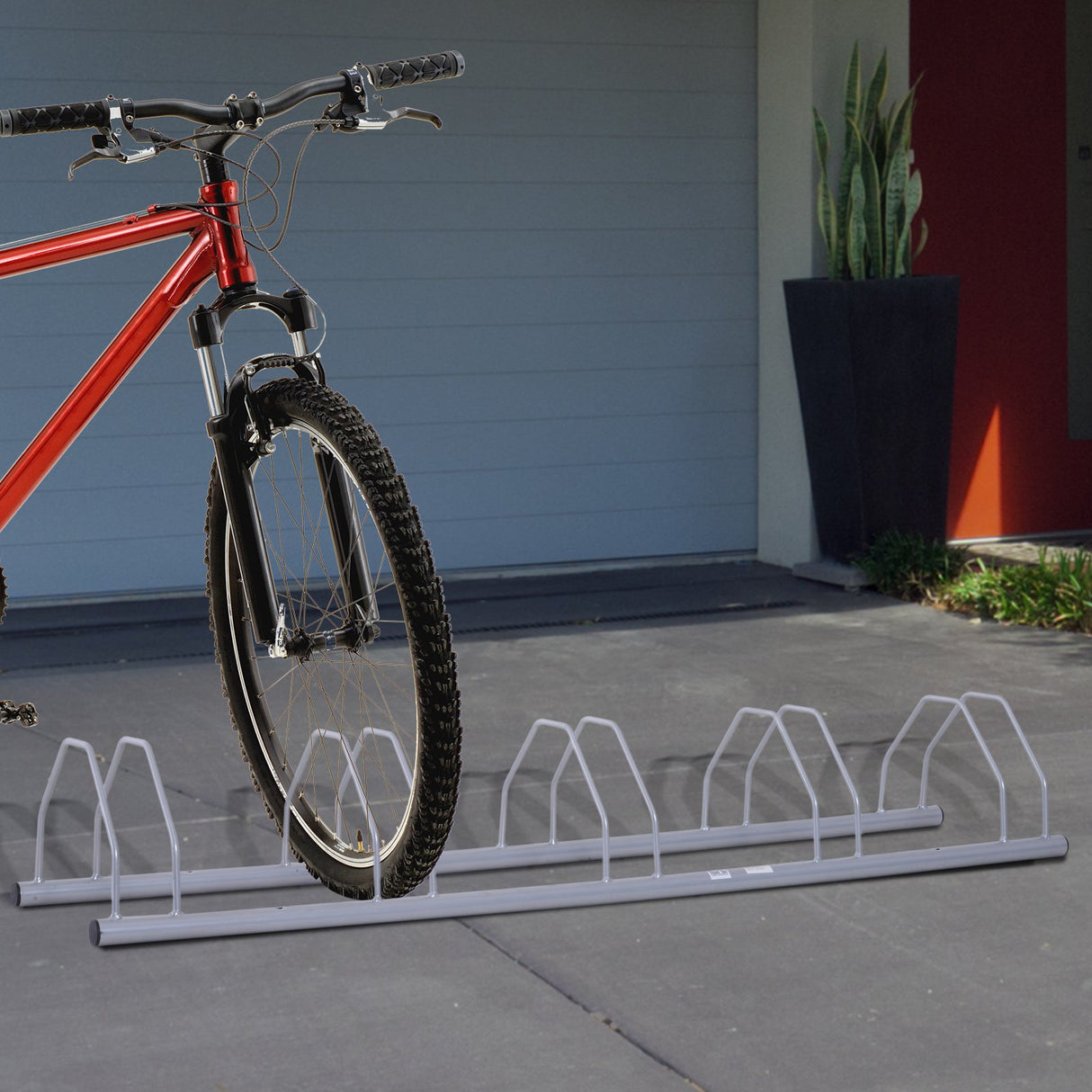 easycomfort easycomfort rastrelliera per 5 bici solida in acciaio argento 140 5 x 30 x 21 5cm ean 8054111842815