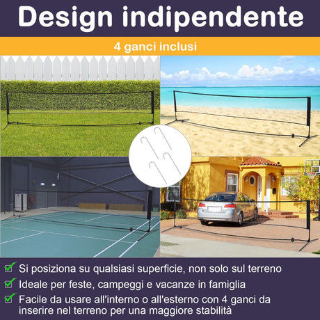 easycomfort easycomfort rete da volano e tennis portatile con altezza regolabile e sacca per trasporto nero 500 x 103 x 94158cm ean 8054111843935