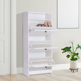 easycomfort easycomfort scarpiera 3 scompartimenti 18 paia di scarpe e 1 ripiano portaoggetti bianco ean 8054111847438