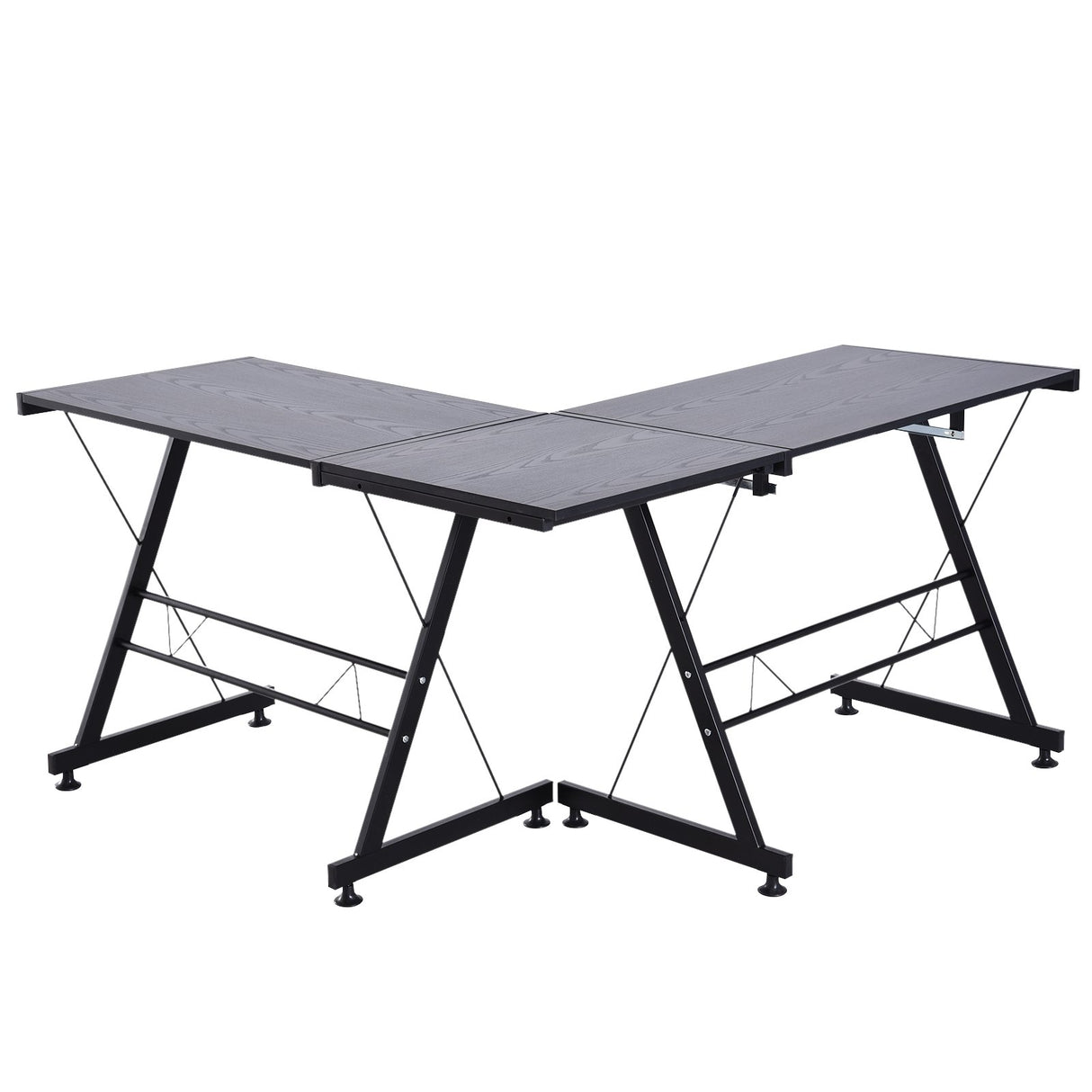 easycomfort easycomfort scrivania angolo convertibile multiposizione in legno e acciaio nero ean 8054144135977