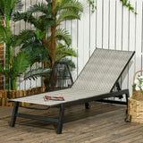 easycomfort easycomfort sdraio da giardino in rattan e alluminio regolabile in 5 posizioni con ruote 162x60x90 cm