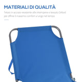 easycomfort easycomfort sdraio da giardino pieghevole in metallo e tessuto oxford lettino prendisole traspirante blu ean 8054111845281