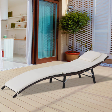 easycomfort easycomfort sdraio lettino da giardino ergonomica in rattan con cuscino rimovibile bianco 196x61x53cm ean 8054144138756