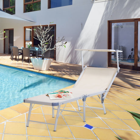 easycomfort easycomfort sdraio pieghevole da giardino con tetto lettino prendisole in alluminio beige ean 8054111849531