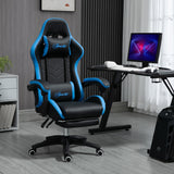 easycomfort easycomfort sedia da gaming con altezza regolabile e schienale reclinabile 65x65x121 129 cm blu e nero