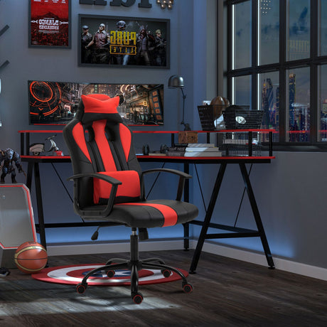 easycomfort easycomfort sedia da gaming ergonomica con braccioli altezza regolabile con cuscino nero e rosso ean 8054144134376