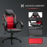 easycomfort easycomfort sedia da ufficio stile gaming rosso e nero