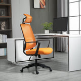 easycomfort easycomfort sedia ergonomica con poggiatesta e supporto lombare da ufficio girevole arancione
