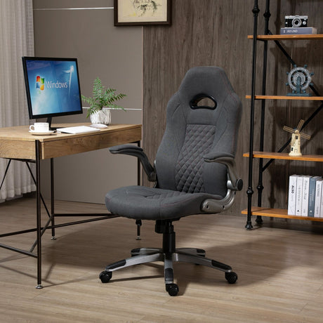 easycomfort easycomfort sedia gaming ergonomica e girevole in tessuto grigio 70 5x70x113 121cm