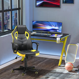 easycomfort easycomfort sedia gaming ergonomica poltrona da ufficio girevole con rotelle in similpelle nera e gialla altezza regolabile