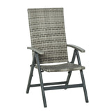 easycomfort easycomfort sedia pieghevole da giardino in rattan pe con braccioli e schienale reclinabile grigio ean 8054144139258