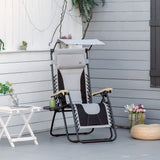 easycomfort easycomfort sedia sdraio da giardino zero gravity pieghevole e reclinabile con tettuccio poggiatesta e porta bicchieri grigio chiaro