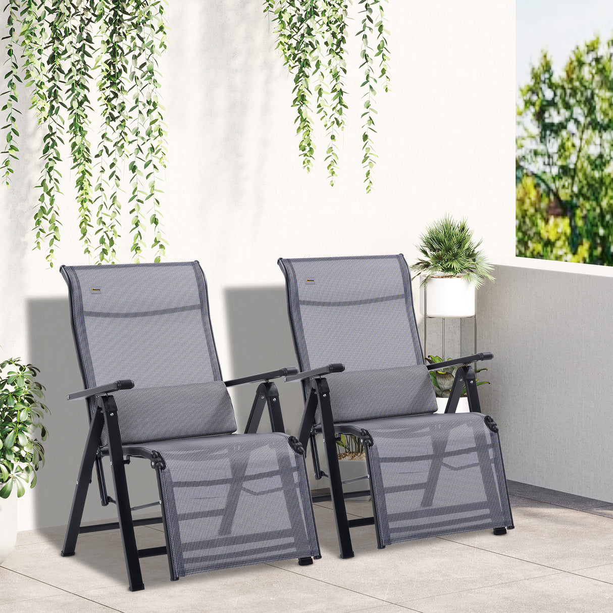 easycomfort easycomfort sedia sdraio da giardino zero gravity set 2 pezzi con schienale regolabile su 9 posizioni e cuscini 65x70x111cm grigio