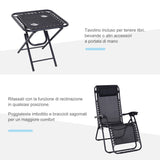 easycomfort easycomfort sedia sdraio zero gravity reclinabile e pieghevole in textilene nero ean 8054144130286