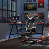 easycomfort easycomfort sedie da ufficio sedie da gaming ergonomica con rotelle in ecopelle bianco e nero ean 8055776916033