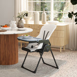 easycomfort easycomfort seggiolone pappa pieghevole per bimbi da 6 36 mesi altezza regolabile e schienale reclinabile nero e bianco