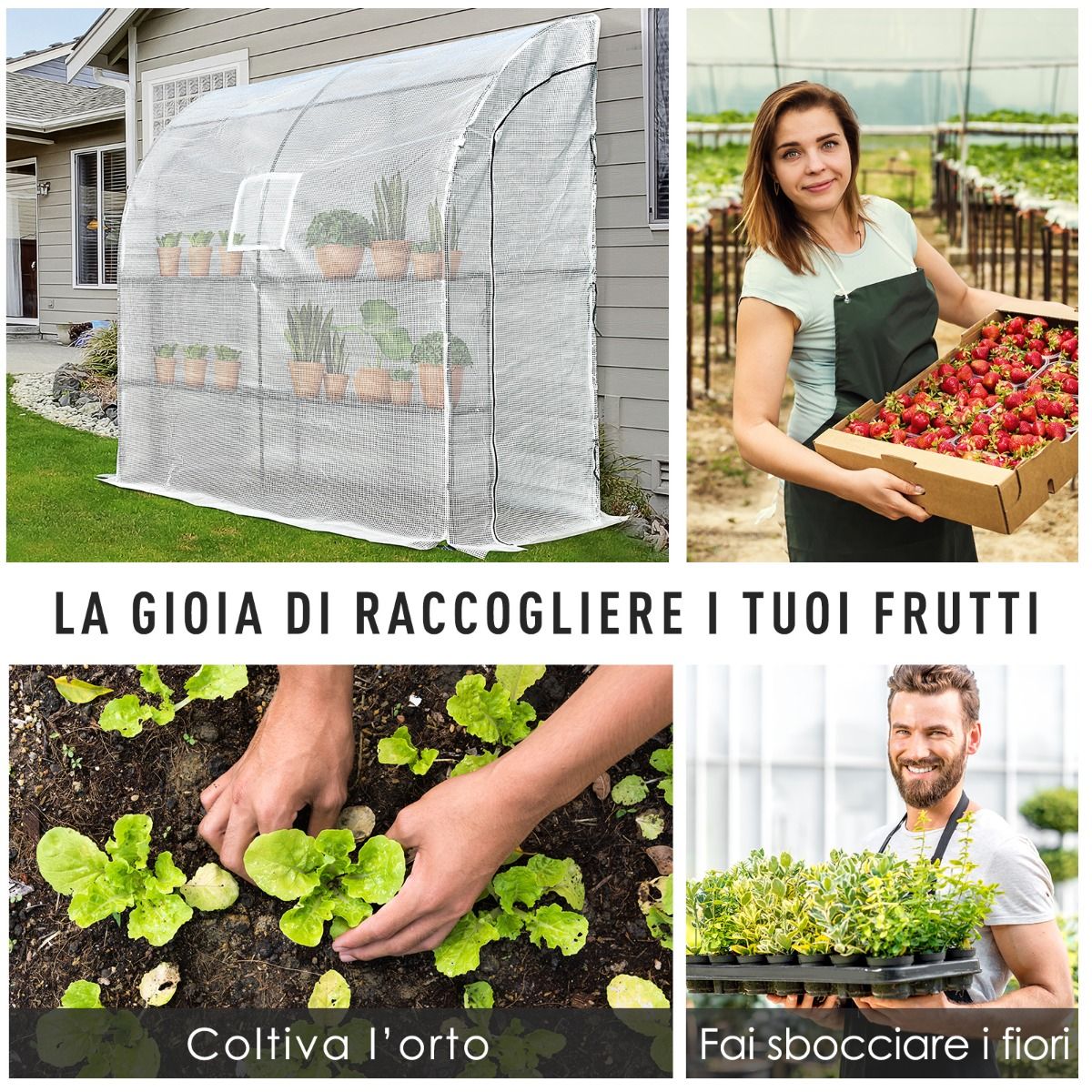 easycomfort easycomfort serra da balcone in polietilene bianca con struttura in acciaio 200 x 100 x 215cm ean 8054111845298