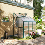 easycomfort easycomfort serra da giardino a parete con porta scorrevole in policarbonato e alluminio 192x127x220 cm