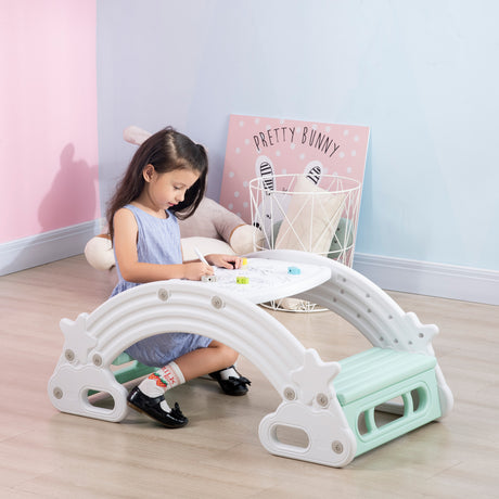easycomfort easycomfort set 2 in 1 altalena per bambini e tavolo e sedie per bambini con 2 seggiolini in hdpe 100x54x42 cm