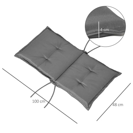 easycomfort easycomfort set 2 pezzi cuscino per sedia da giardino con schienale alto in poliestere grigio scuro 100 x 48cm ean 8054111848985